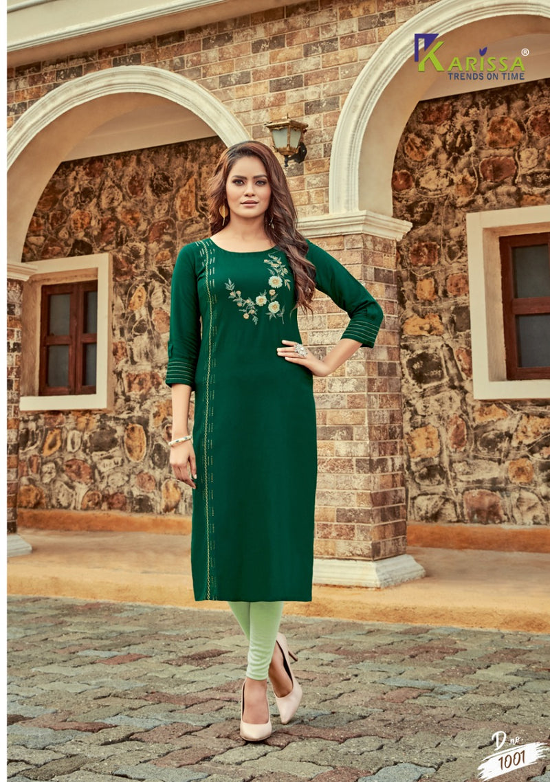 Karissa Aarzoo Rayon Flex Puremium Kurti Collection