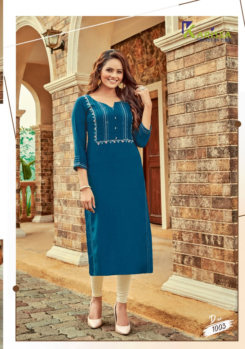 Karissa Aarzoo Rayon Flex Puremium Kurti Collection