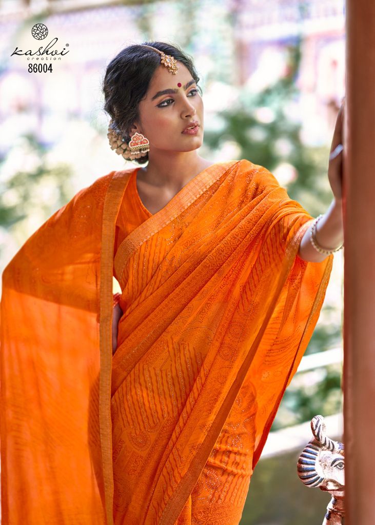 Kashvi Creation Aakarshan Georgette With Zari Print Fancy Saree