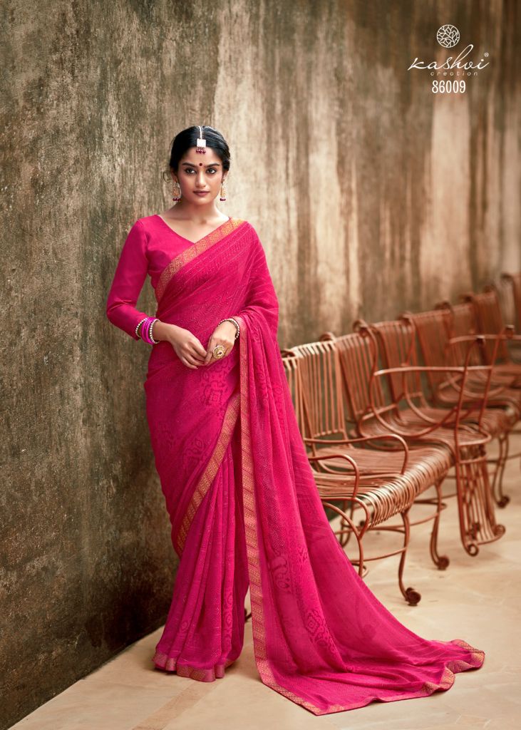 Kashvi Creation Aakarshan Georgette With Zari Print Fancy Saree