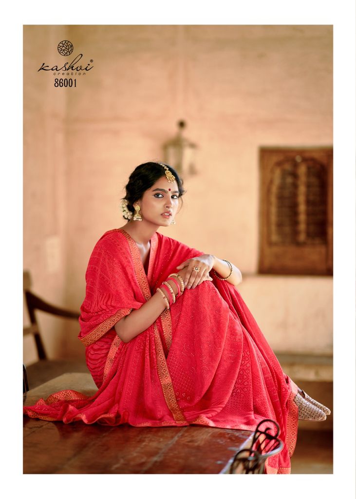 Kashvi Creation Aakarshan Georgette With Zari Print Fancy Saree