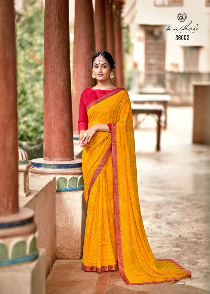 Kashvi Creation Aakarshan Georgette With Zari Print Fancy Saree