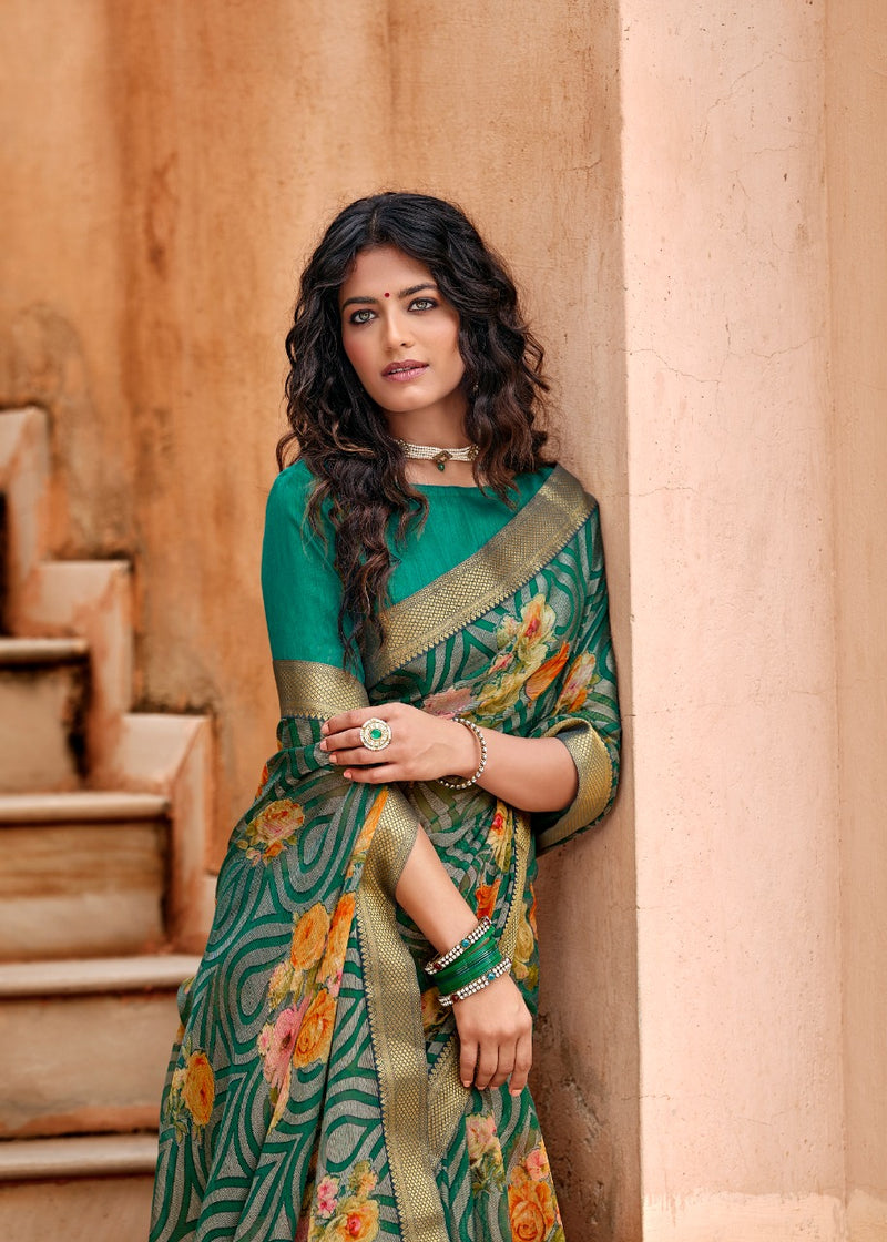 Kashvi Creation Drishti Chiffon Brasso With Fancy Lace Designer Saree