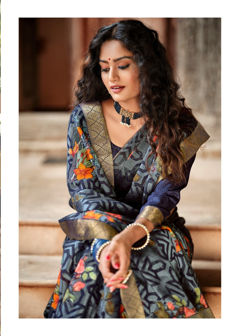 Kashvi Creation Drishti Chiffon Brasso With Fancy Lace Designer Saree