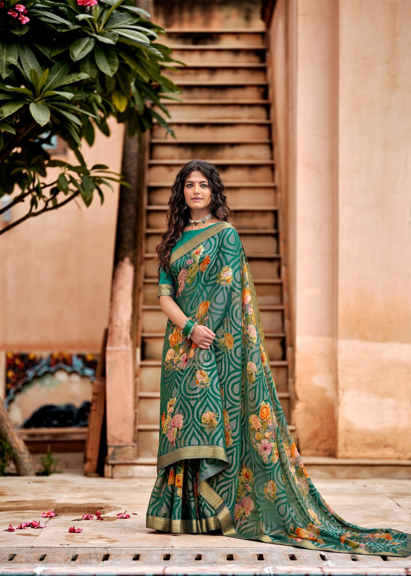 Kashvi Creation Drishti Chiffon Brasso With Fancy Lace Designer Saree