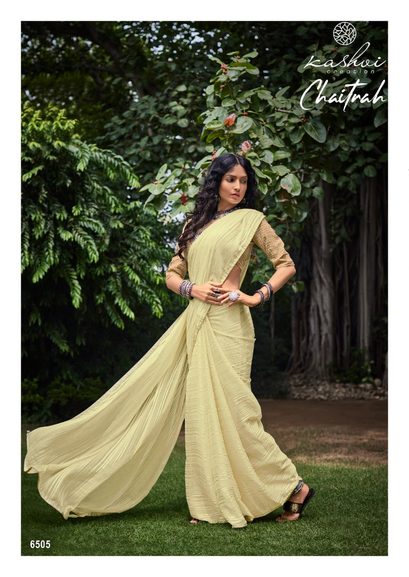Kashvi Creation Launch By Chaitrah Weightless Zari Patta Exclusive Designer Wedding Wear Fancy Sarees