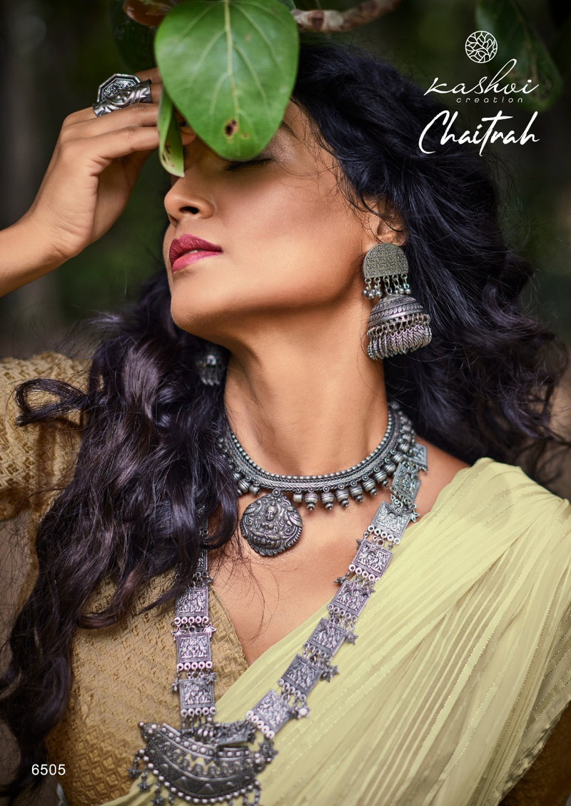 Kashvi Creation Launch By Chaitrah Weightless Zari Patta Exclusive Designer Wedding Wear Fancy Sarees