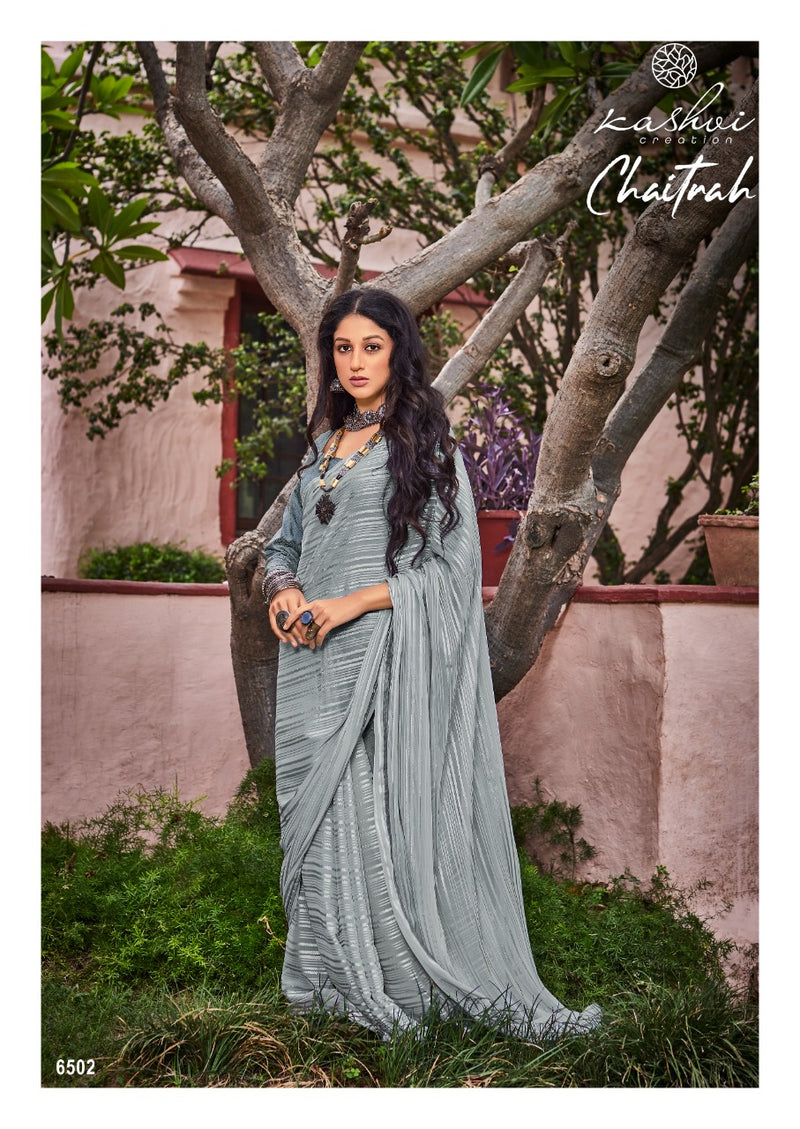 Kashvi Creation Launch By Chaitrah Weightless Zari Patta Exclusive Designer Wedding Wear Fancy Sarees