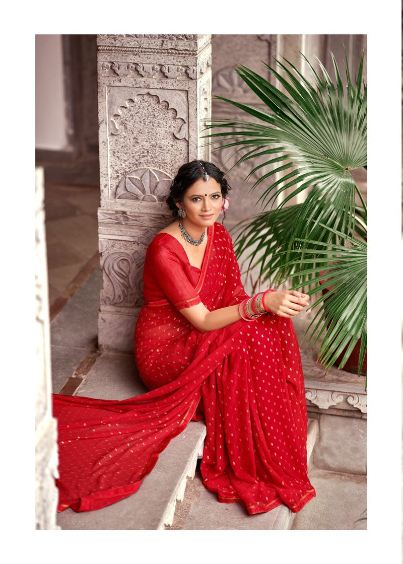 Kashvi Creation Launch By Mitasha Georgette With Exclusive Printed Designs Heavy Look Regular Wear Sarees