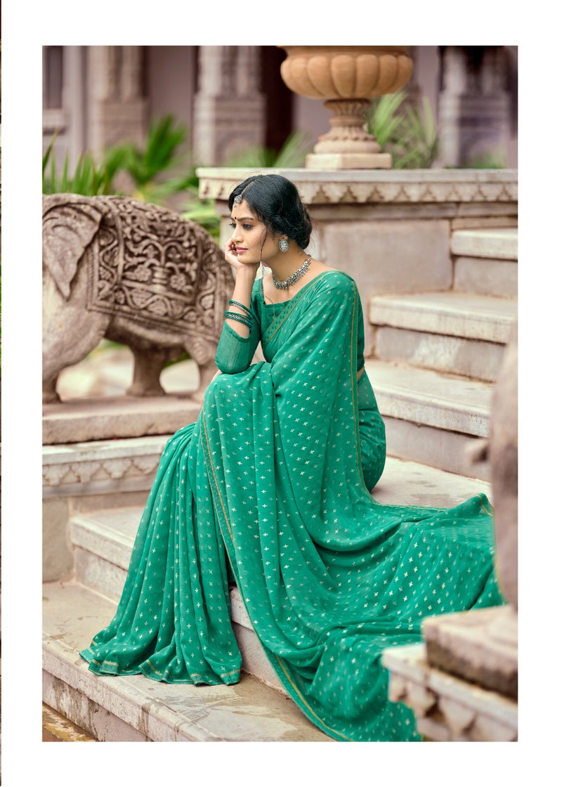 Kashvi Creation Launch By Mitasha Georgette With Exclusive Printed Designs Heavy Look Regular Wear Sarees