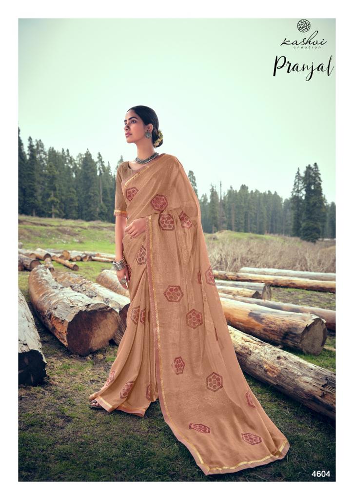 Kashvi Creation Launch By Pranjal Sahi Chiffon With Exclusive Printed Cmfortable Regular Wear Sarees