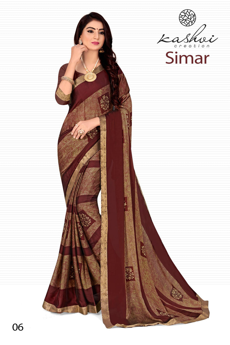 Kashvi Creation Launch Simar Black Rangoli With Diamond Work Printed Casual Wear Saree