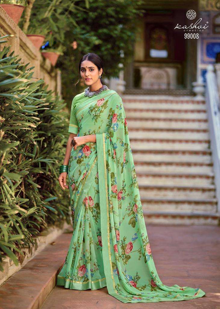 Kashvi Creation Phulwari Weightless With Fancy Border Printed Designer Sarees