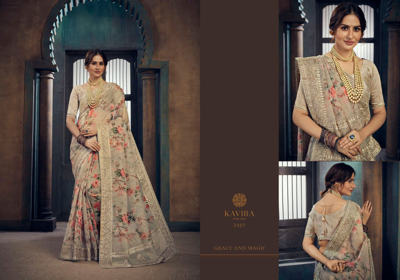Kavira Launch By Vaarija Fancy Digital Printed Comfortable Wear Excluisve Designer Casual Wear Sarees