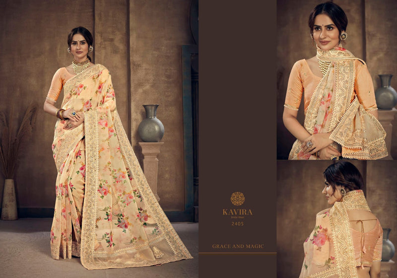 Kavira Launch By Vaarija Fancy Digital Printed Comfortable Wear Excluisve Designer Casual Wear Sarees