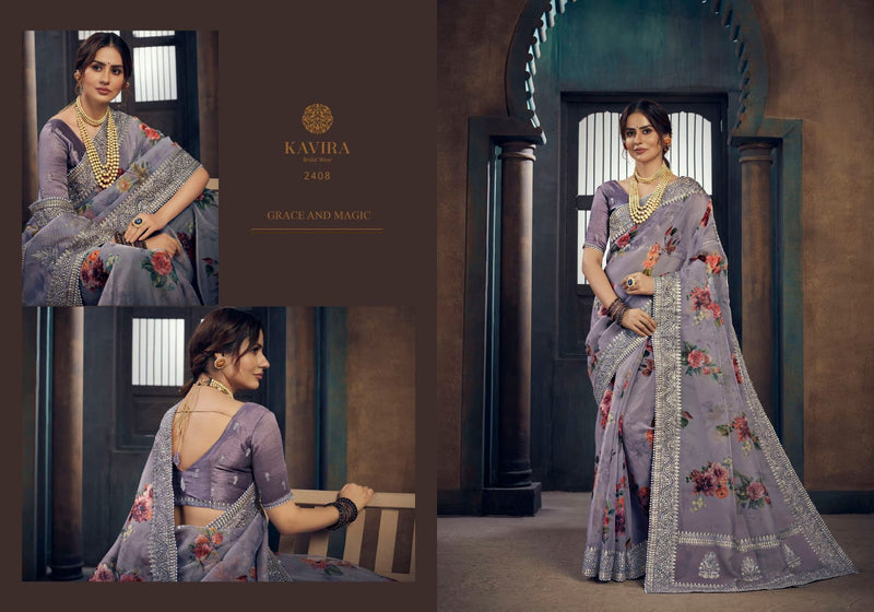 Kavira Launch By Vaarija Fancy Digital Printed Comfortable Wear Excluisve Designer Casual Wear Sarees