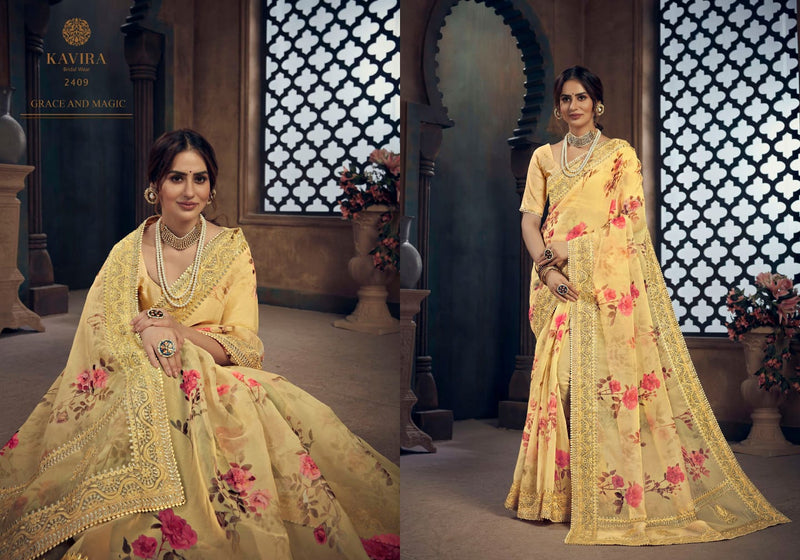 Kavira Launch By Vaarija Fancy Digital Printed Comfortable Wear Excluisve Designer Casual Wear Sarees