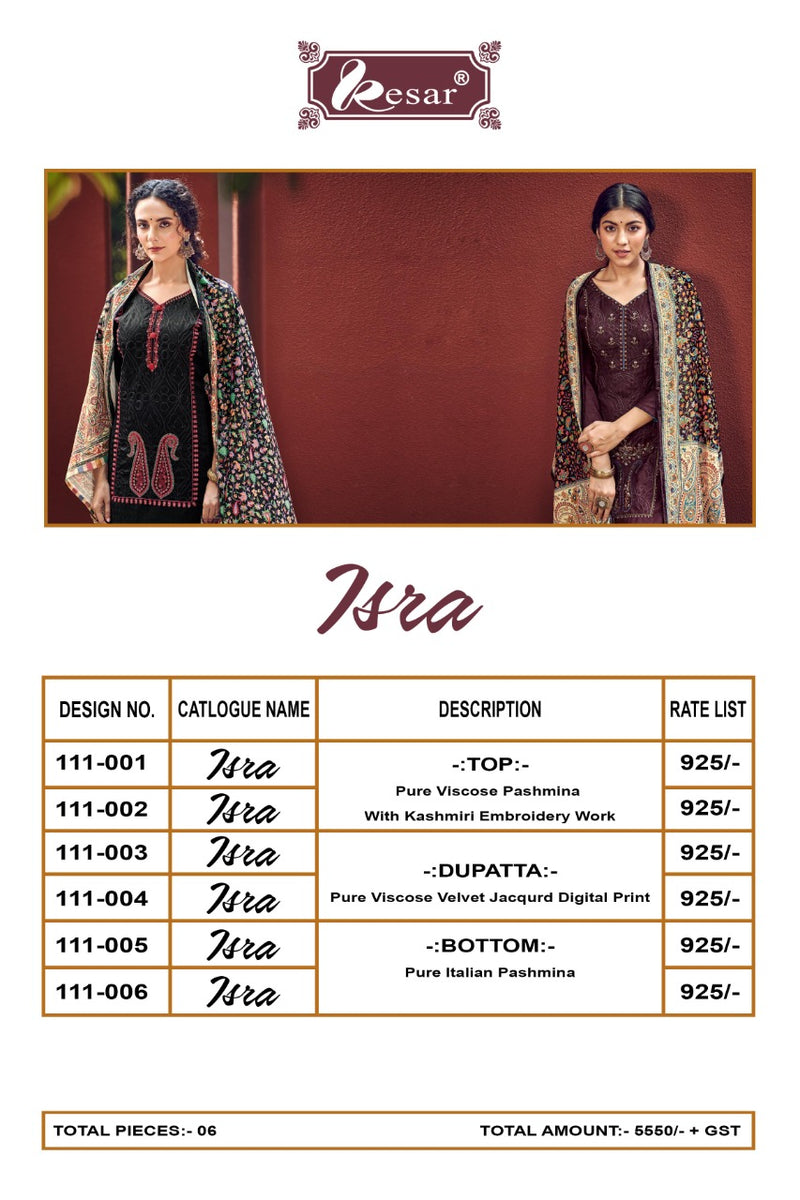 Kesar Isra Viscose Pashmina With Kashmiri Embroidery Work