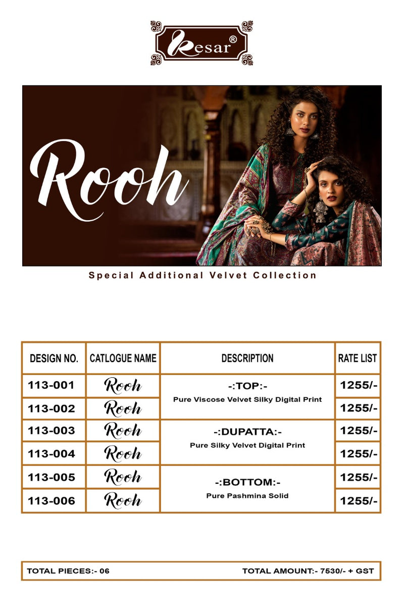 Kesar Rooh Velvet Pure Viscose Silky Digital Print Salwar Suit