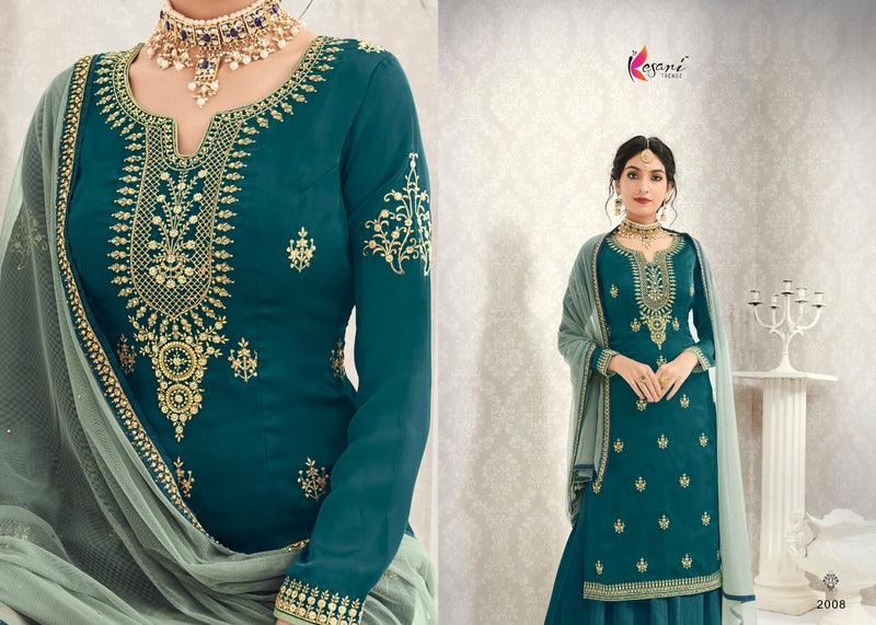Kesari Trendz Morpankh Vol 1 Satin Georgette Self Embroidery Diamond Work Salwar Suit