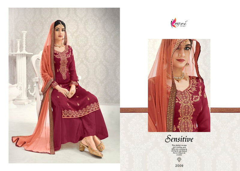 Kesari Trendz Morpankh Vol 1 Satin Georgette Self Embroidery Diamond Work Salwar Suit