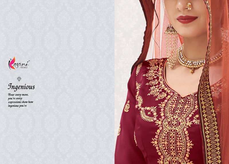 Kesari Trendz Morpankh Vol 1 Satin Georgette Self Embroidery Diamond Work Salwar Suit