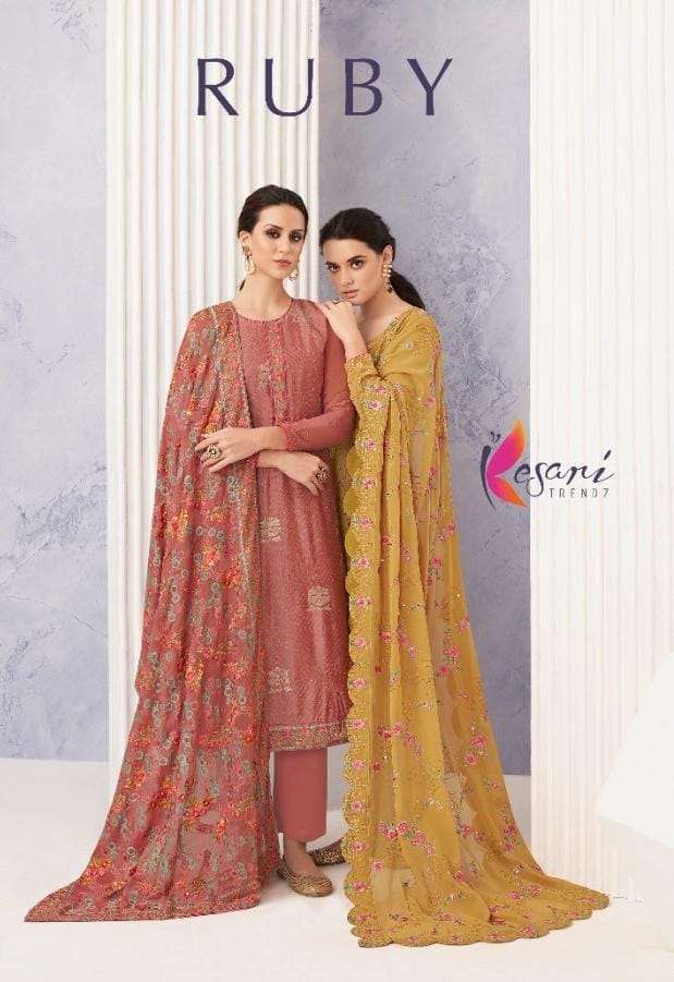 Kesari Trendz Ruby Real Georgette Self Embroidery Work Salwar Suit