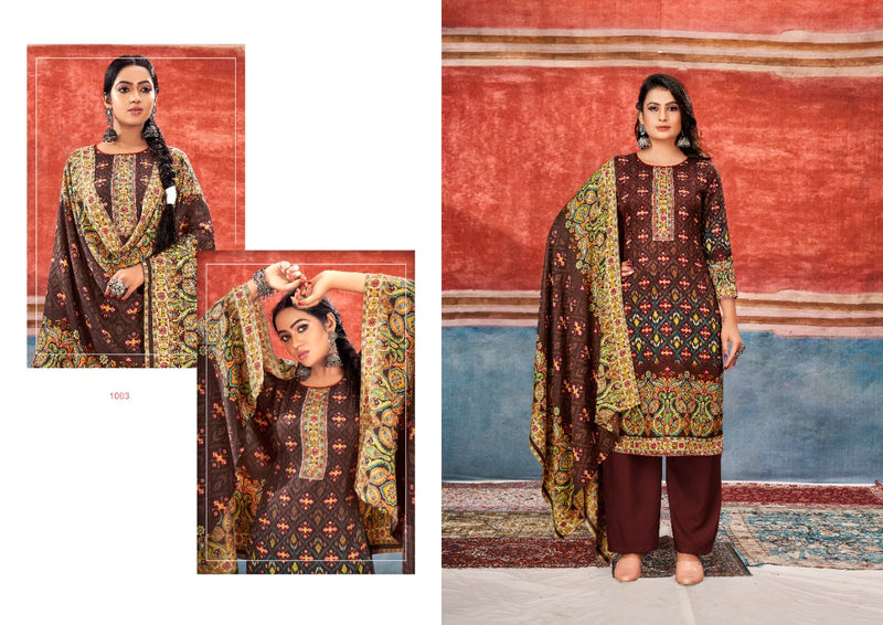 Kesariya Maahi Pashmina Jacquard Print Exclusive Winter Wear Salwar Kameez