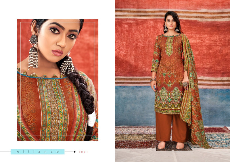 Kesariya Maahi Pashmina Jacquard Print Exclusive Winter Wear Salwar Kameez