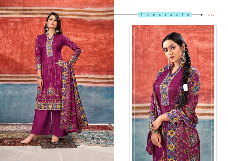 Kesariya Maahi Pashmina Jacquard Print Exclusive Winter Wear Salwar Kameez