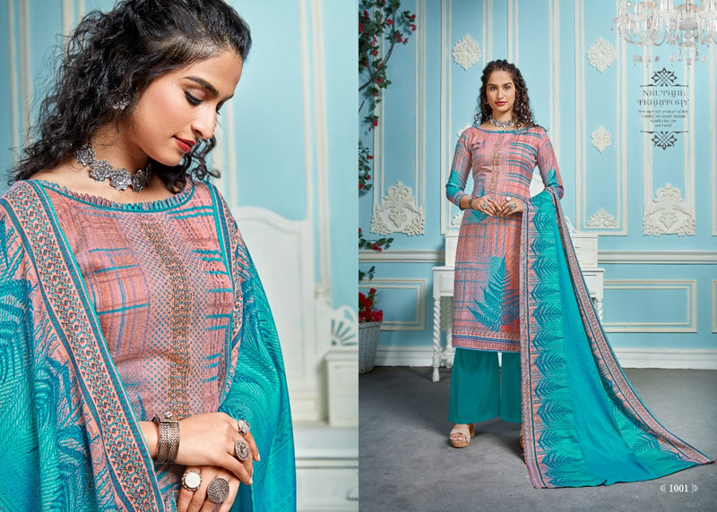 Kesariya Queen Pashmina Jacquard Exclusive Swarovski Diamond Work Salwar Kameez