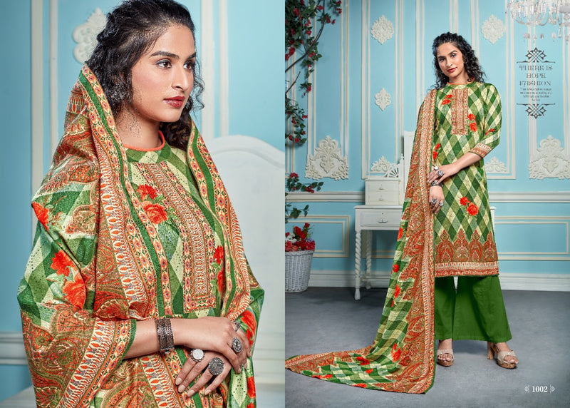 Kesariya Queen Pashmina Jacquard Exclusive Swarovski Diamond Work Salwar Kameez