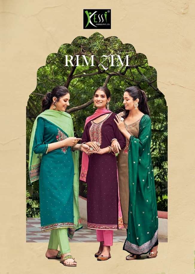 Kessi Fabrics Rim Zim Jam Silk Swarovski Diamond Work Salwar Kameez
