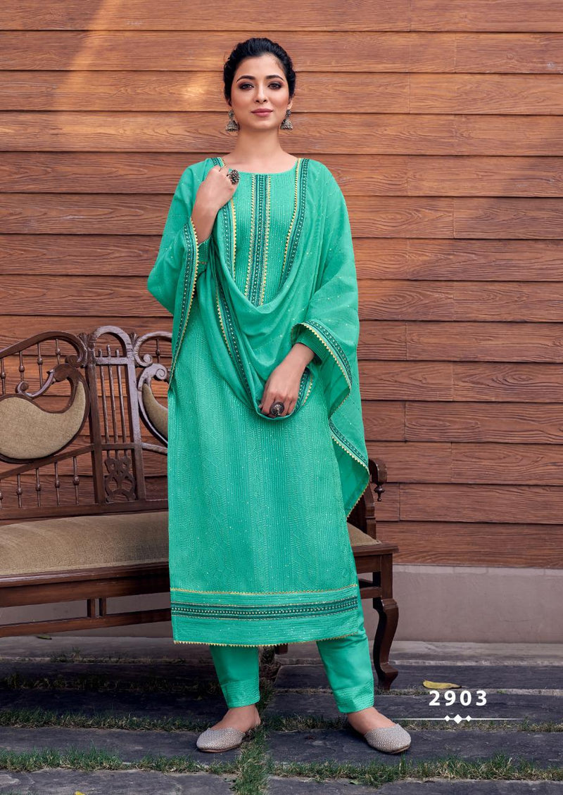 Kessi Fabrics Royal Touch Vol 4 Pure Heavy Muslin Lucknowi Work Kurti Wear