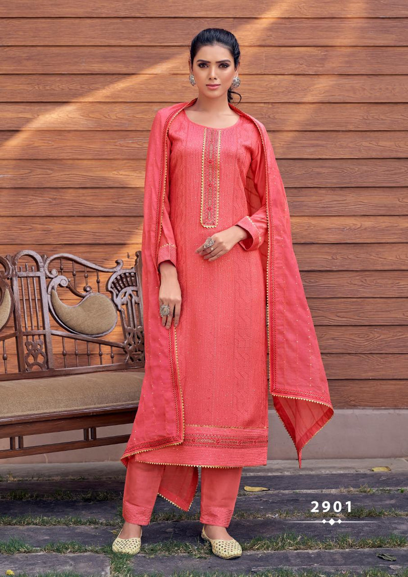 Kessi Fabrics Royal Touch Vol 4 Pure Heavy Muslin Lucknowi Work Kurti Wear