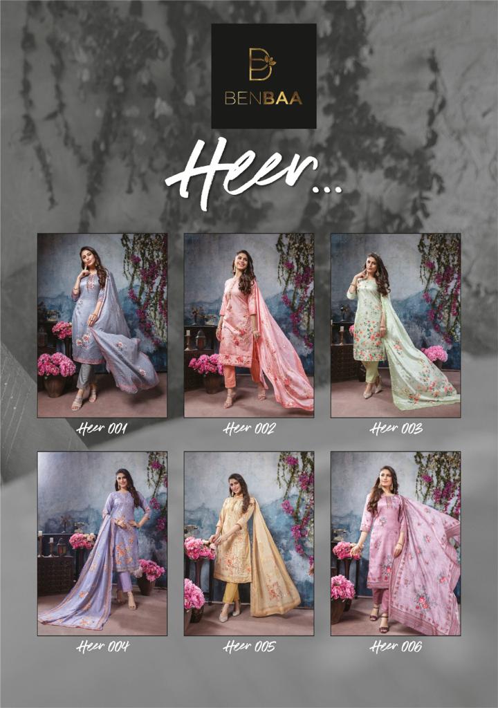 Kiana Benbaa Launch Heer Jam Silk With Digital Embroidery Work Casual Wear Fancy Kurtis