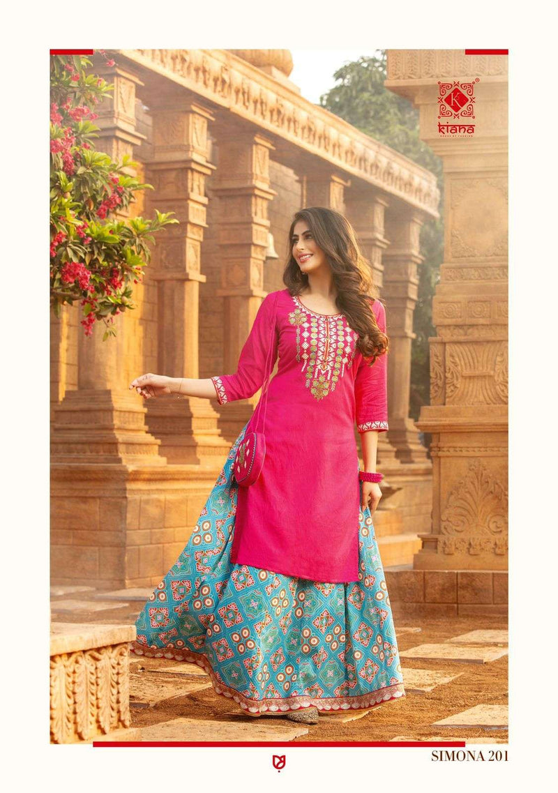 Kiana Fashion Simona Vol 2 Lurex Silk Thread Work Partywear Kurti