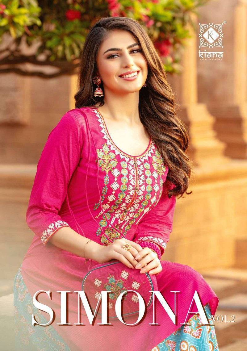Kiana Fashion Simona Vol 2 Lurex Silk Thread Work Partywear Kurti