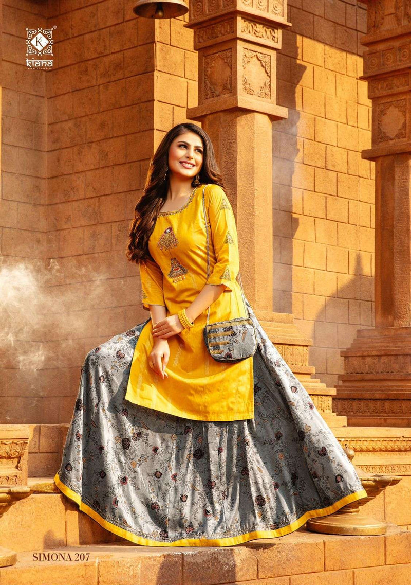 Kiana Fashion Simona Vol 2 Lurex Silk Thread Work Partywear Kurti