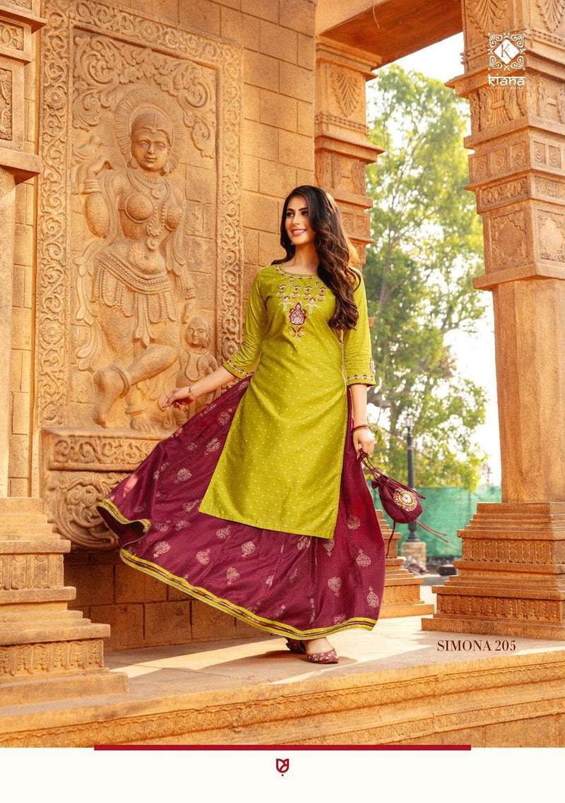 Kiana Fashion Simona Vol 2 Lurex Silk Thread Work Partywear Kurti