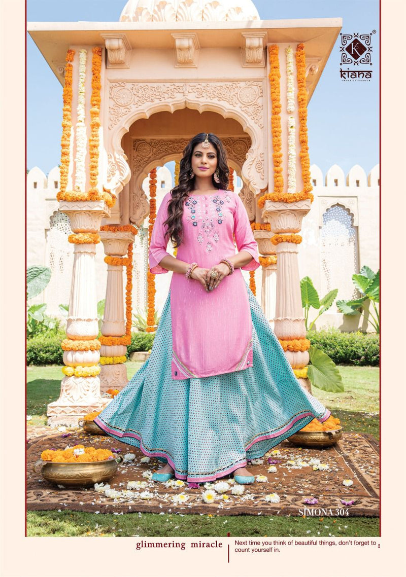 Kiana Fashion Simona Vol 3 Pure Viscose Lurex Thread Work Handwork Kurti
