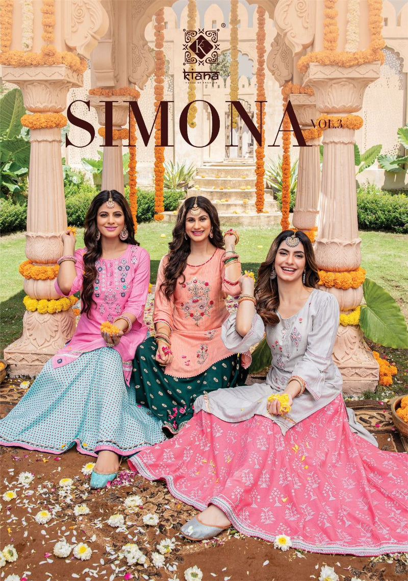 Kiana Fashion Simona Vol 3 Pure Viscose Lurex Thread Work Handwork Kurti