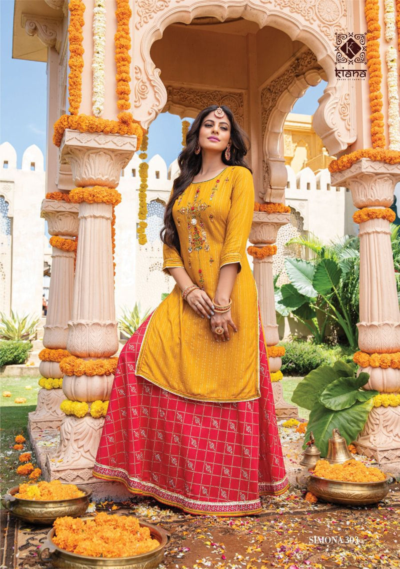 Kiana Fashion Simona Vol 3 Pure Viscose Lurex Thread Work Handwork Kurti