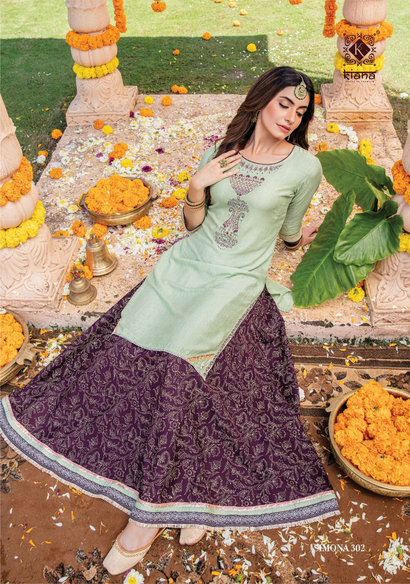 Kiana Fashion Simona Vol 3 Pure Viscose Lurex Thread Work Handwork Kurti