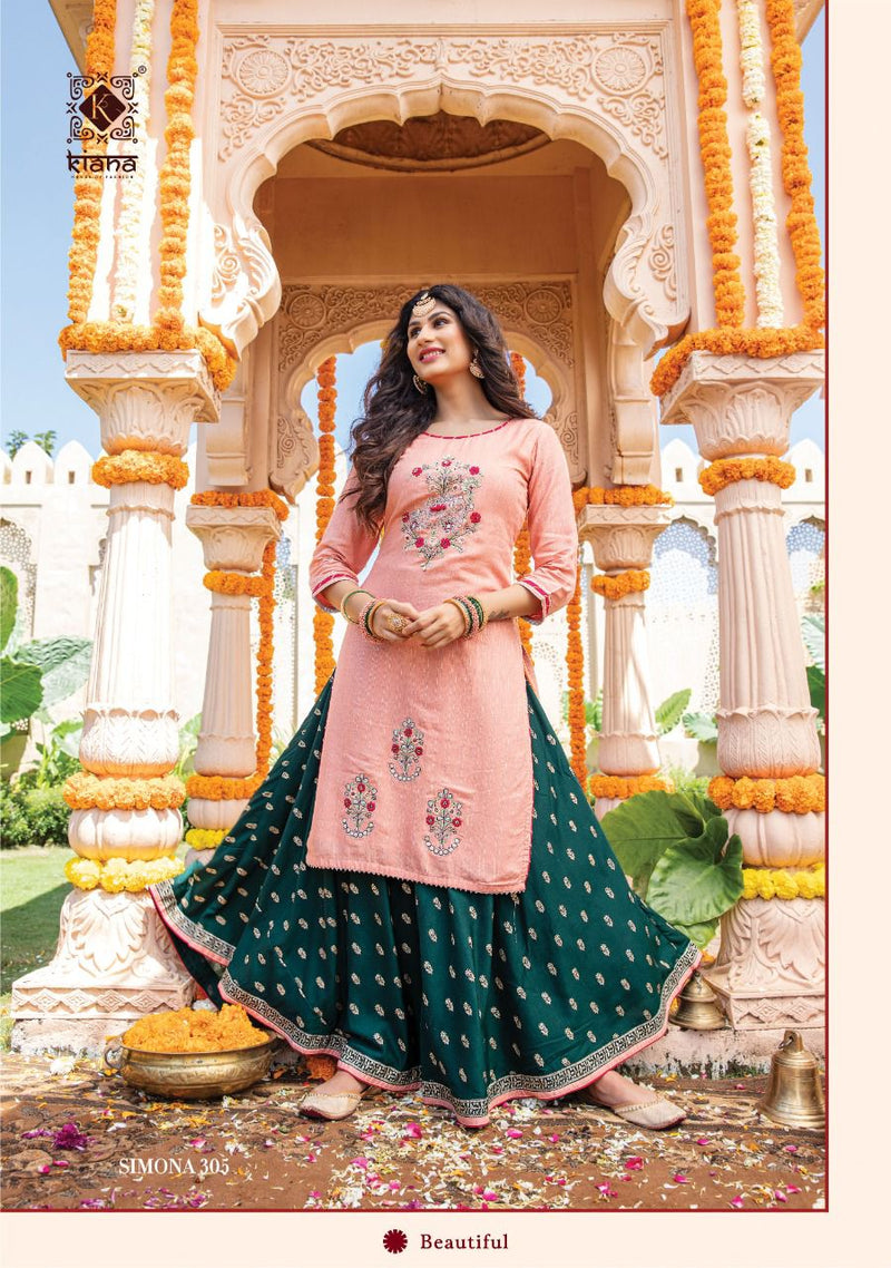 Kiana Fashion Simona Vol 3 Pure Viscose Lurex Thread Work Handwork Kurti