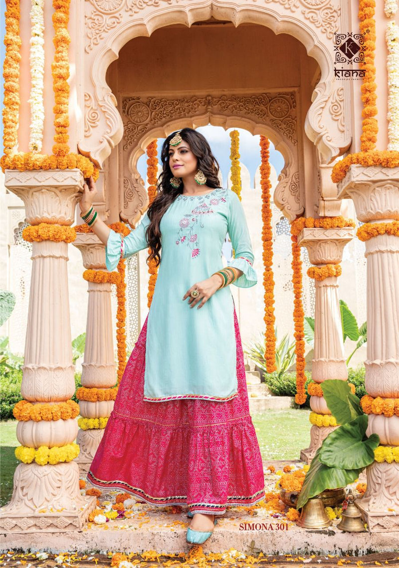 Kiana Fashion Simona Vol 3 Pure Viscose Lurex Thread Work Handwork Kurti