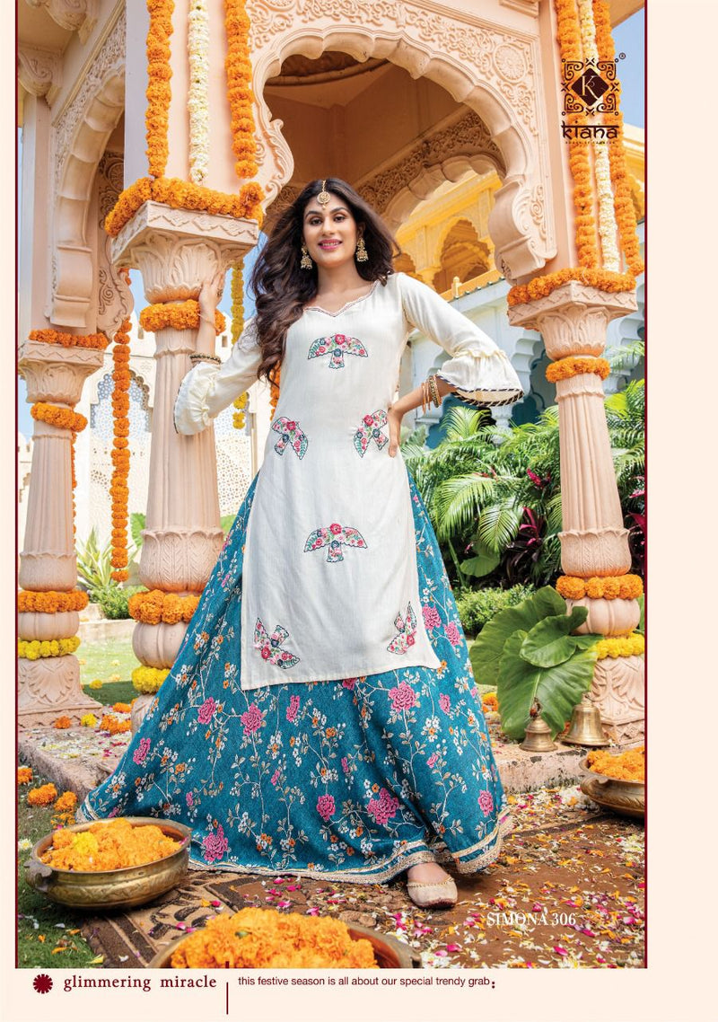 Kiana Fashion Simona Vol 3 Pure Viscose Lurex Thread Work Handwork Kurti