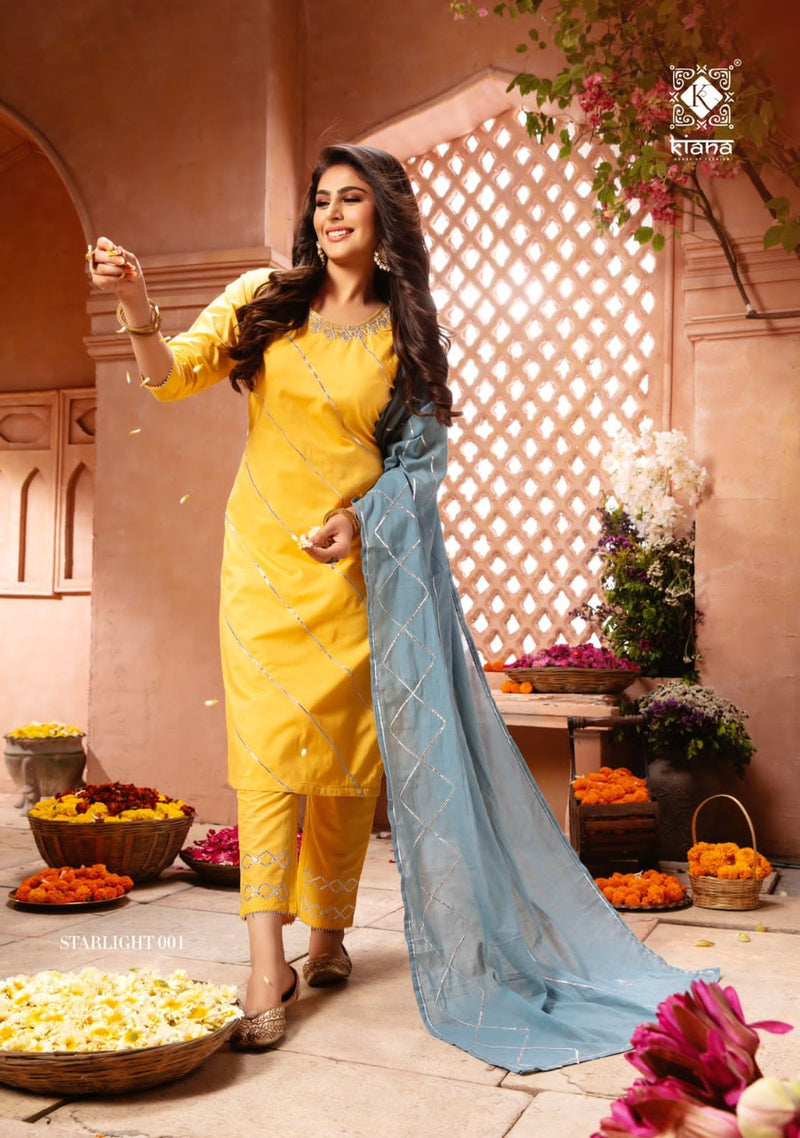 Kiana Fashion Starlight Heavy Mal Rayon Gotta Patti Work Stylish Designer Kurti