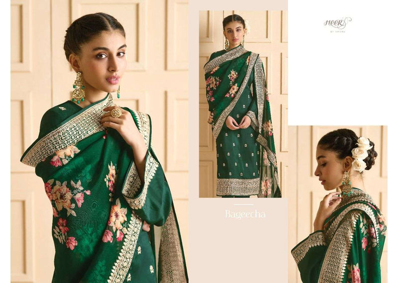 Kimora Heer Bageecha Russain Silk With Embroidery Work Designer Salwar Suit