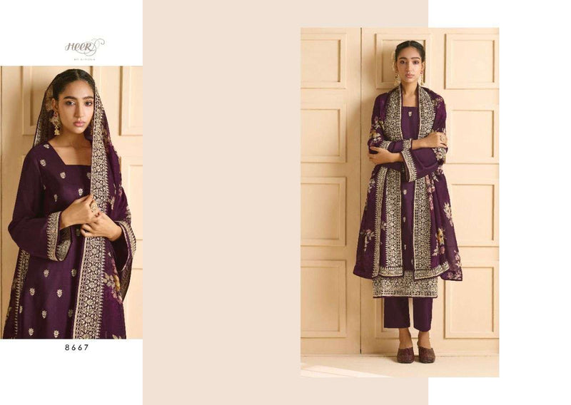 Kimora Heer Bageecha Russain Silk With Embroidery Work Designer Salwar Suit